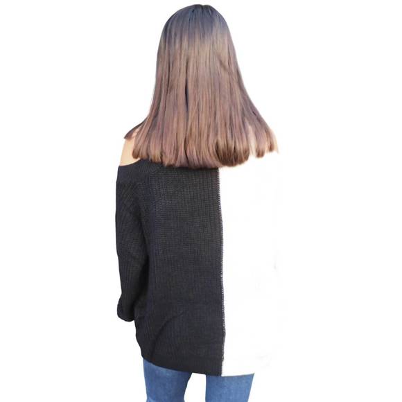 NEW BIBI i'll get it now top sweater in ivory/black - Picture 3 of 3